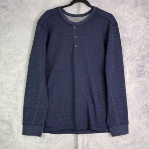 Eddie Bauer Men's Blue Long Sleeve Henley Thermal Shirt Size XL heavy outdoors